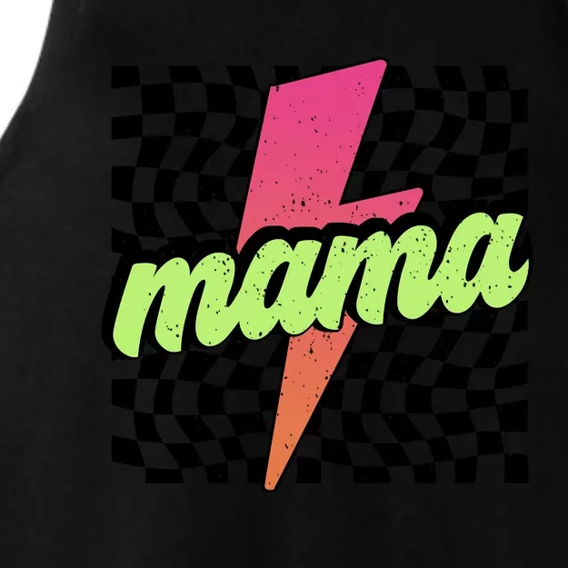 Retro Checkered Mama Ladies Tri-Blend Wicking Tank