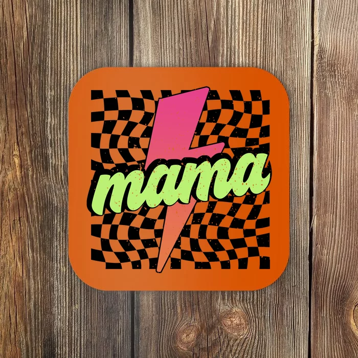 Retro Checkered Mama Coaster