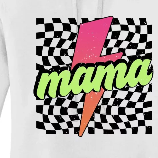 Retro Checkered Mama Women's Pullover Hoodie