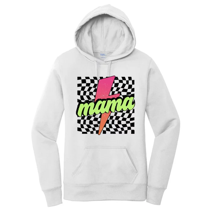 Retro Checkered Mama Women's Pullover Hoodie