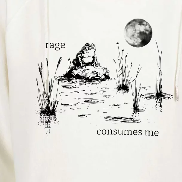 Rage Consumes Me Frog Funny Womens Funnel Neck Pullover Hood