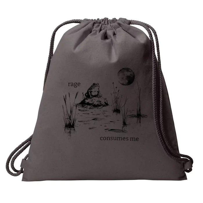 Rage Consumes Me Frog Funny Drawstring Bag