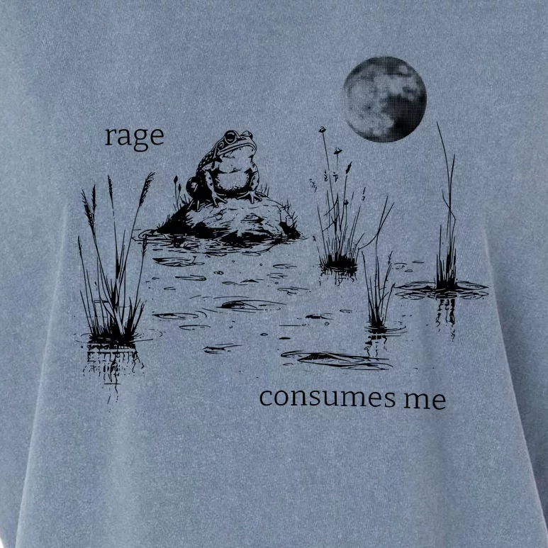 Rage Consumes Me Frog Funny Garment-Dyed Women's Muscle Tee