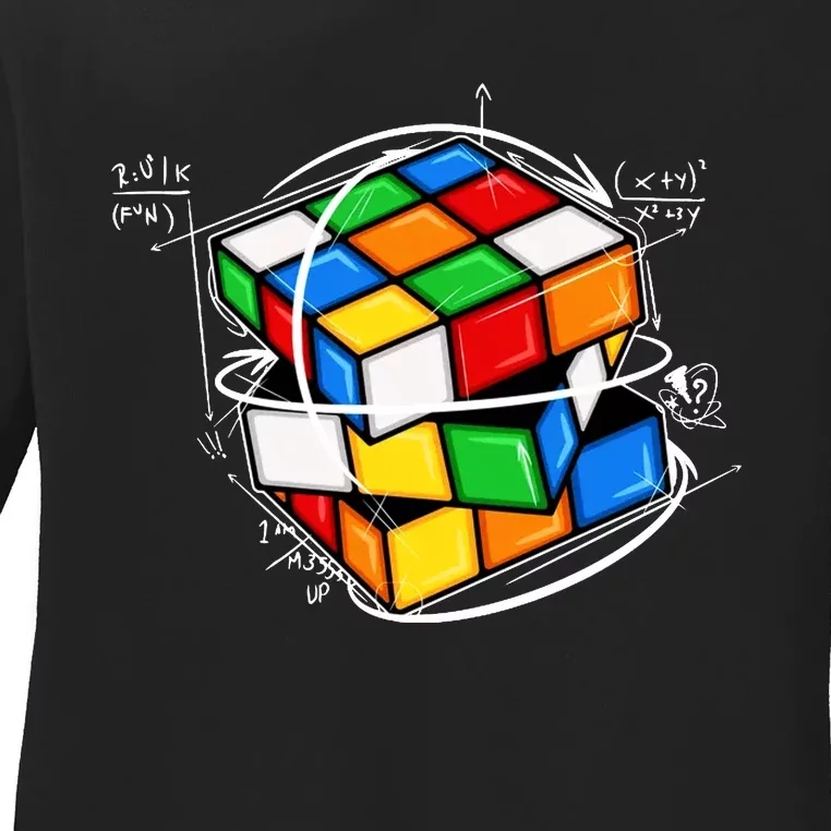 Rubik Cube Mathematical Equations WCA Cuber Gifts Ladies Long Sleeve Shirt