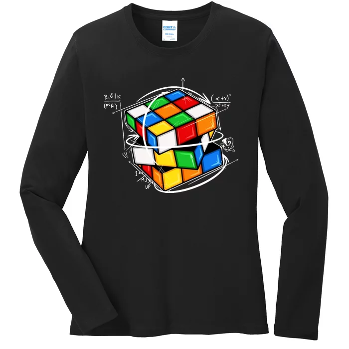 Rubik Cube Mathematical Equations WCA Cuber Gifts Ladies Long Sleeve Shirt