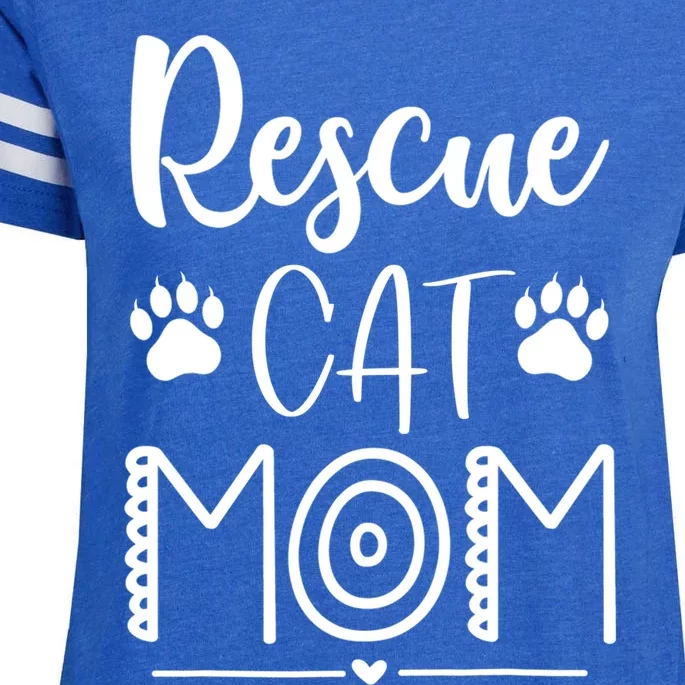 Rescue Cat Mom Cat Mama Mother's Day Cute Gift Enza Ladies Jersey Football T-Shirt