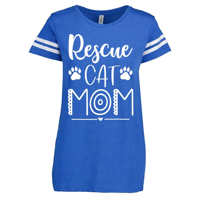 Rescue Cat Mom Cat Mama Mother's Day Cute Gift Enza Ladies Jersey Football T-Shirt