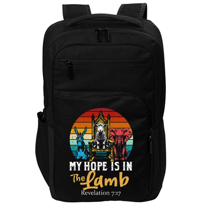 Retro Christian My Hope Is In Lamb Jesus Religious Scripture Impact Tech Backpack