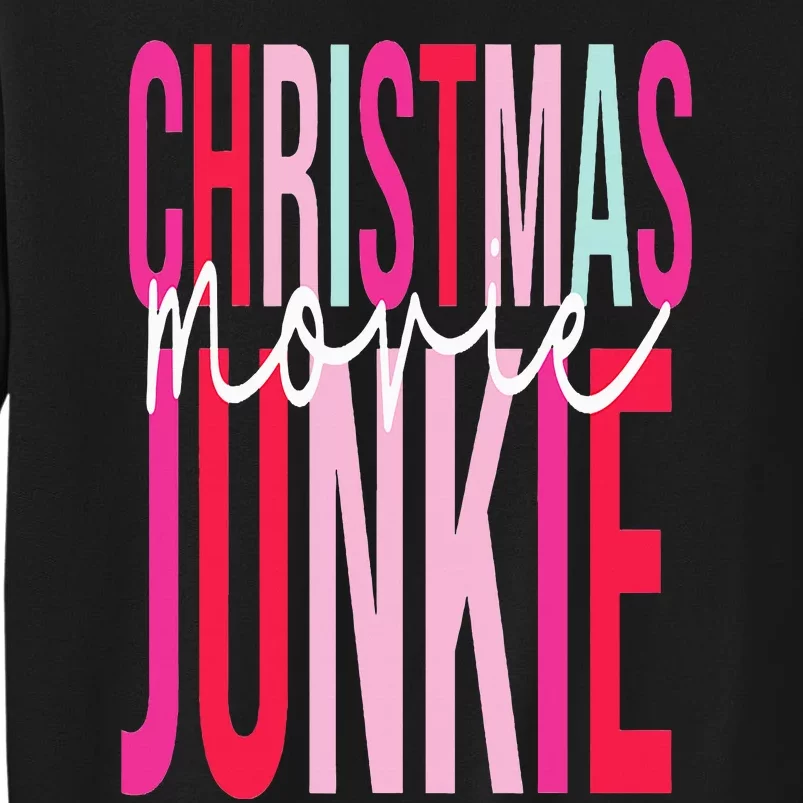 Retro Christmas Movie Junkie Funny Matching Xmas Trees Tall Sweatshirt