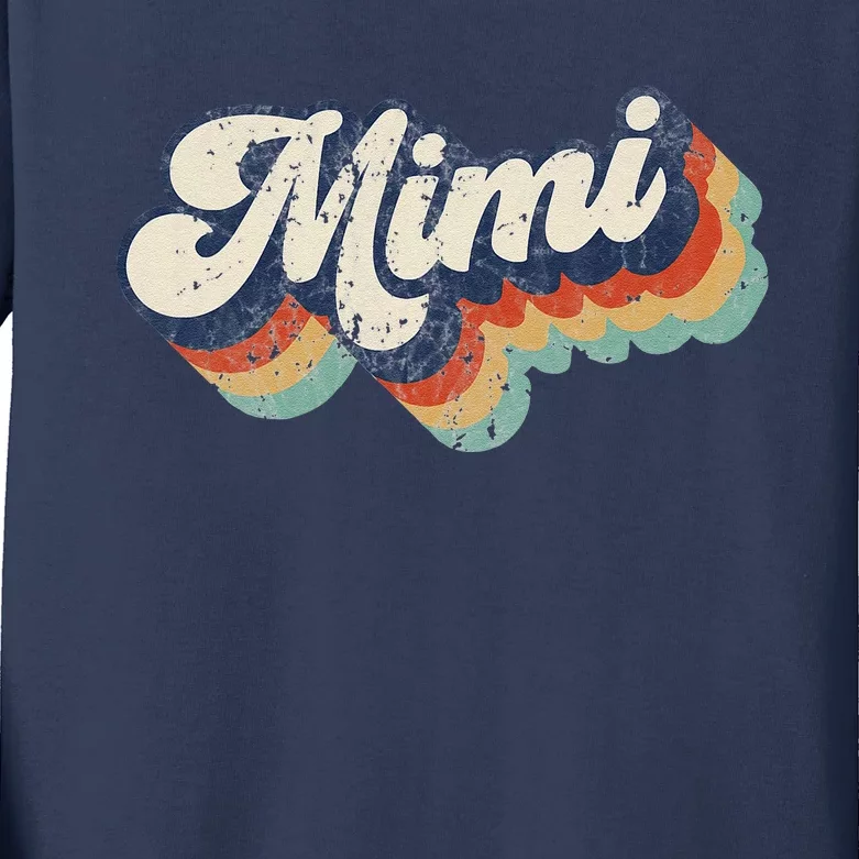 Retro Cute Mimi For Grandma Best Mimi Ever Mother's Day Kids Long Sleeve Shirt