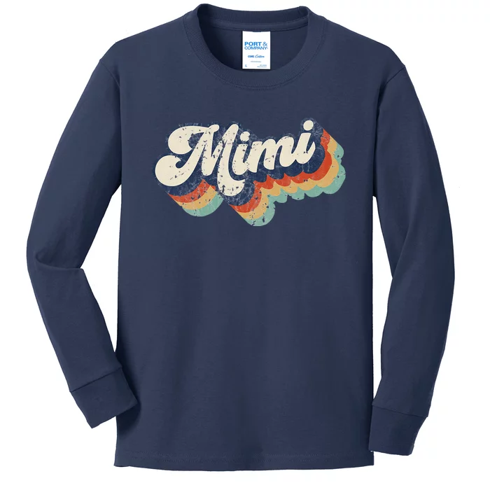 Retro Cute Mimi For Grandma Best Mimi Ever Mother's Day Kids Long Sleeve Shirt