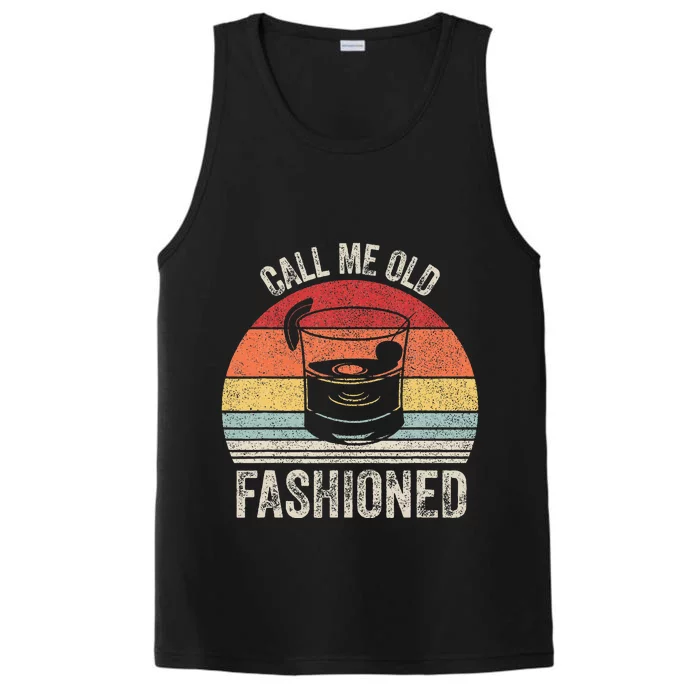 Retro Call Me Old Fashioned Whiskey Wisconsin Performance Tank