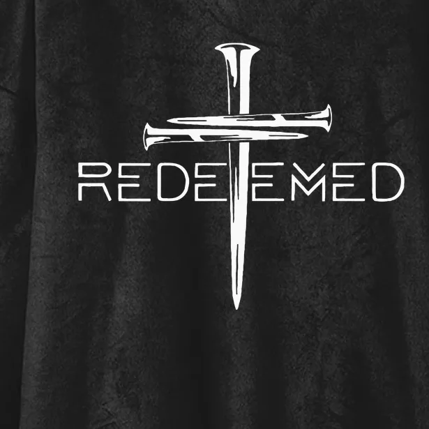 Redeemed Cross Nails Christian Apparel Christian Hooded Wearable Blanket