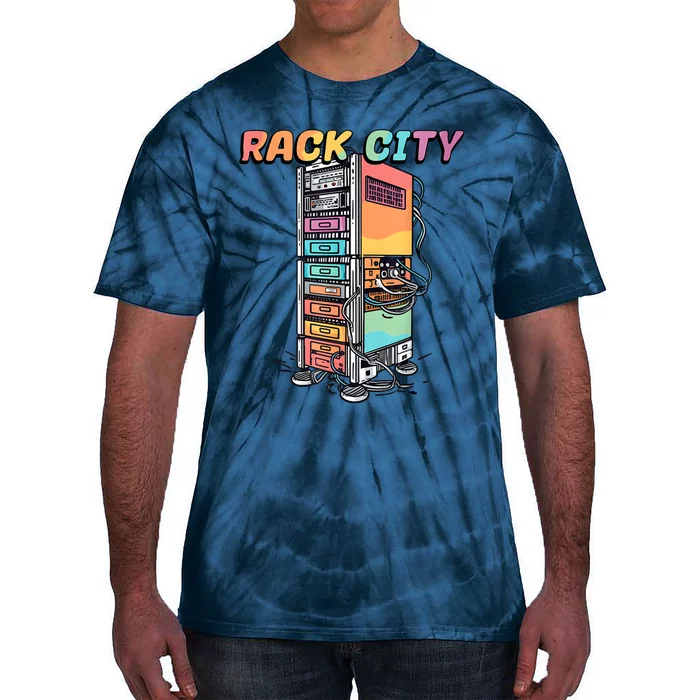 Rack City Network Server Rack Network Engineer Homelab Tie-Dye T-Shirt