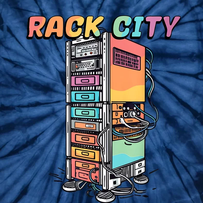 Rack City Network Server Rack Network Engineer Homelab Tie-Dye T-Shirt