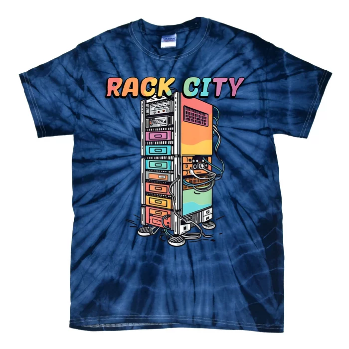 Rack City Network Server Rack Network Engineer Homelab Tie-Dye T-Shirt