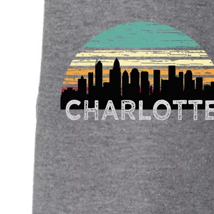 Retro Charlotte North Carolina Print Skyline Doggie 3-End Fleece Hoodie