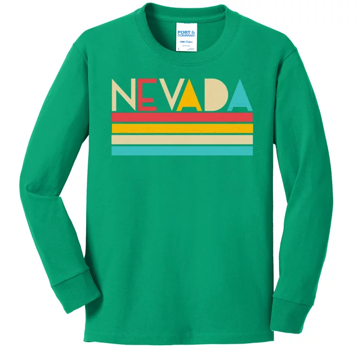 Retro Colors Nevada Kids Long Sleeve Shirt