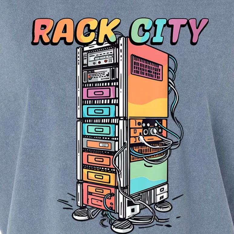 Rack City Network Server Rack Network Engineer Homelab Garment-Dyed Women's Muscle Tee