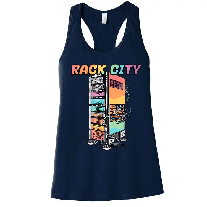 Rack City Network Server Rack Network Engineer Homelab Women's Racerback Tank