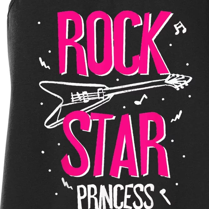 Rockstar CumpleañOs NiñA Rock Star Princesa Fiesta MúSica Women's Racerback Tank