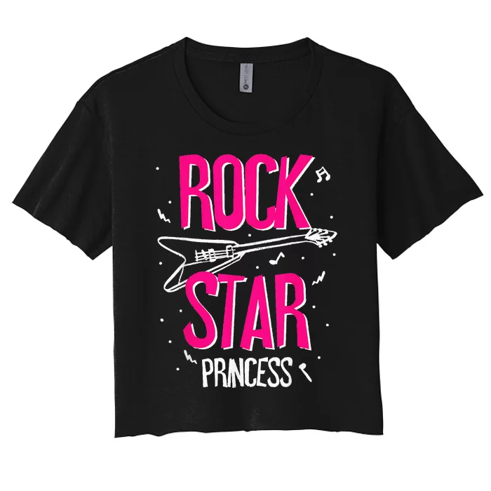 Rockstar CumpleañOs NiñA Rock Star Princesa Fiesta MúSica Women's Crop Top Tee