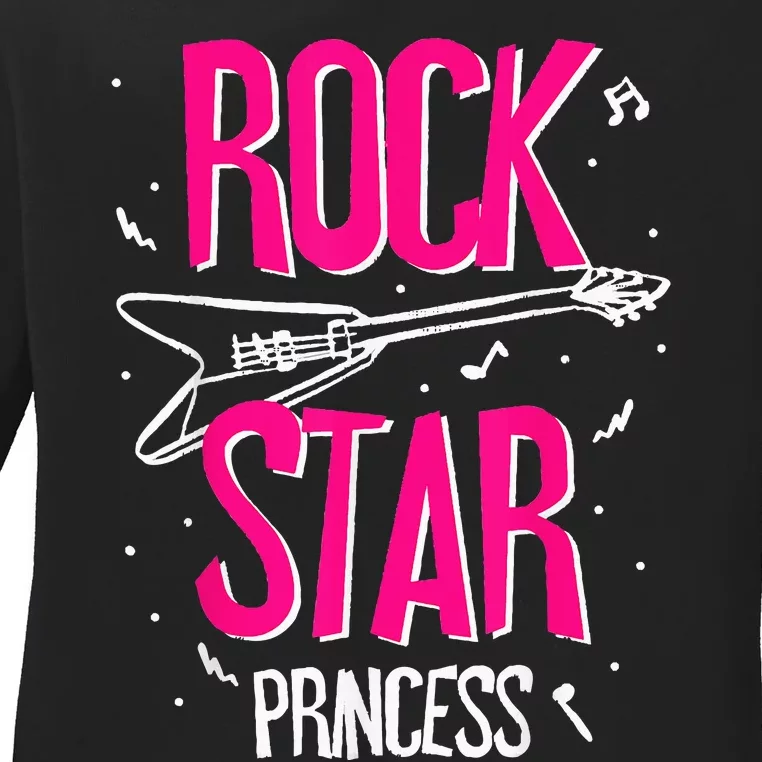 Rockstar CumpleañOs NiñA Rock Star Princesa Fiesta MúSica Ladies Long Sleeve Shirt