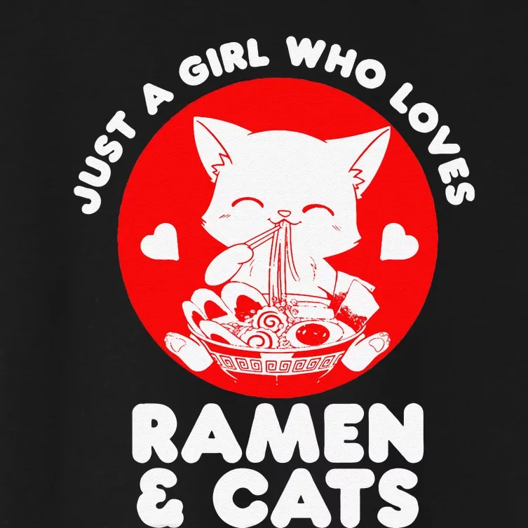 Ra Cat Neko Kawaii Anime Japanese Noodle Otaku Women's Crop Top Tee