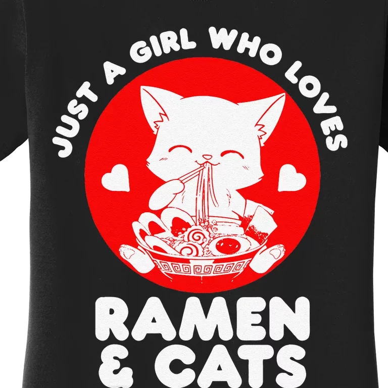 Ra Cat Neko Kawaii Anime Japanese Noodle Otaku Women's T-Shirt