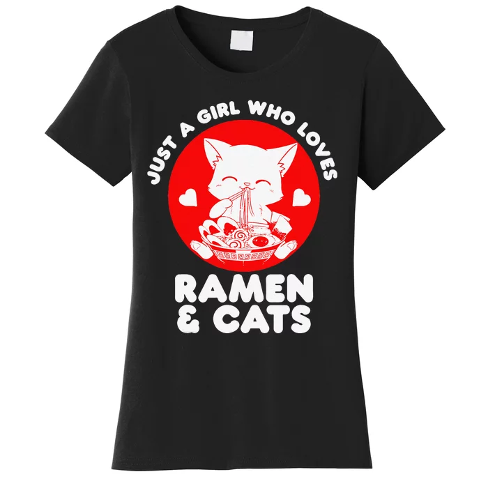 Ra Cat Neko Kawaii Anime Japanese Noodle Otaku Women's T-Shirt