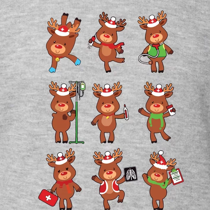 Retro Christmas Nurse Reindeers Xmas Team Group Winter Women Toddler Sweatshirt