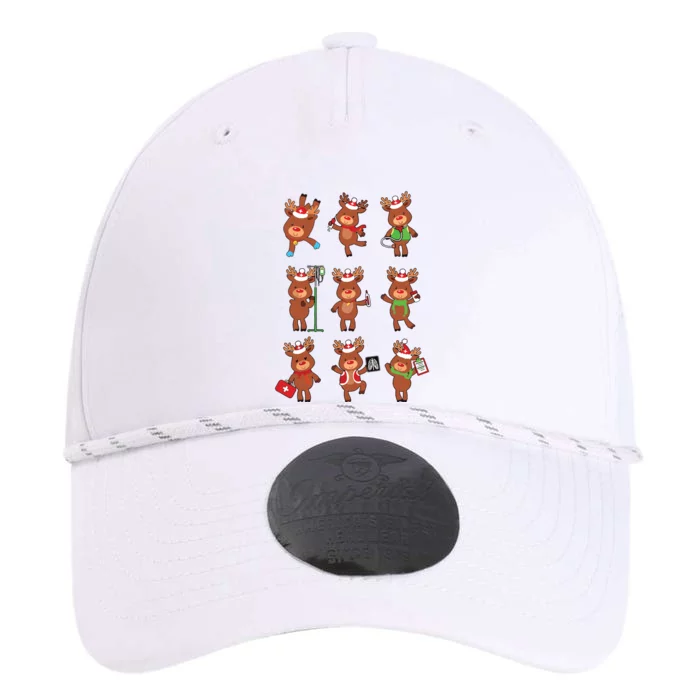 Retro Christmas Nurse Reindeers Xmas Team Group Winter Women Performance The Dyno Cap