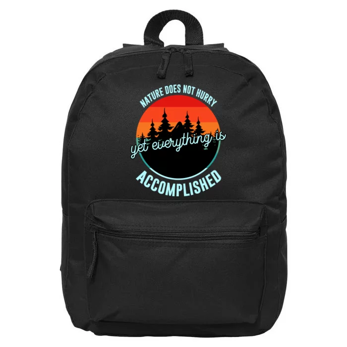 Retro Camping Nature Does Not Hurry Yet Everything Is Accomplished 16 in Basic Backpack