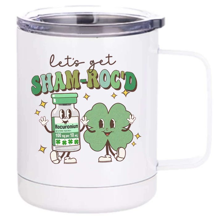 Retro CRNA Nurse Anesthetist St Patricks Day Sham ROC ICU Critical Care Nurse Front & Back 12oz Stainless Steel Tumbler Cup