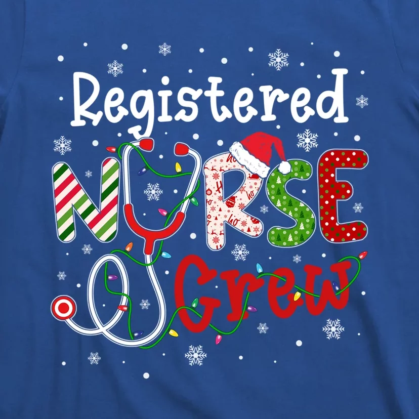 Registered Christmas Nurse Crew Nursing Christmas Pattern Gift T-Shirt