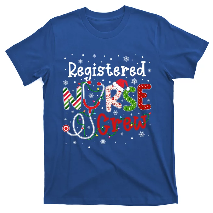 Registered Christmas Nurse Crew Nursing Christmas Pattern Gift T-Shirt