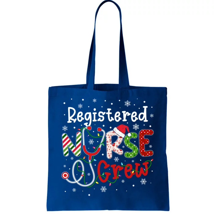 Registered Christmas Nurse Crew Nursing Christmas Pattern Gift Tote Bag