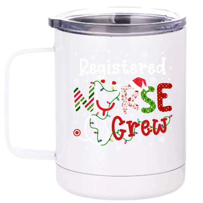 Registered Christmas Nurse Crew Nursing Christmas Pattern Gift Front & Back 12oz Stainless Steel Tumbler Cup