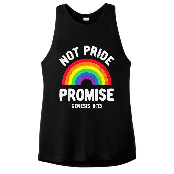 Retro Christian Not Pride Promise Lgbt Pride Month Ladies Tri-Blend Wicking Tank