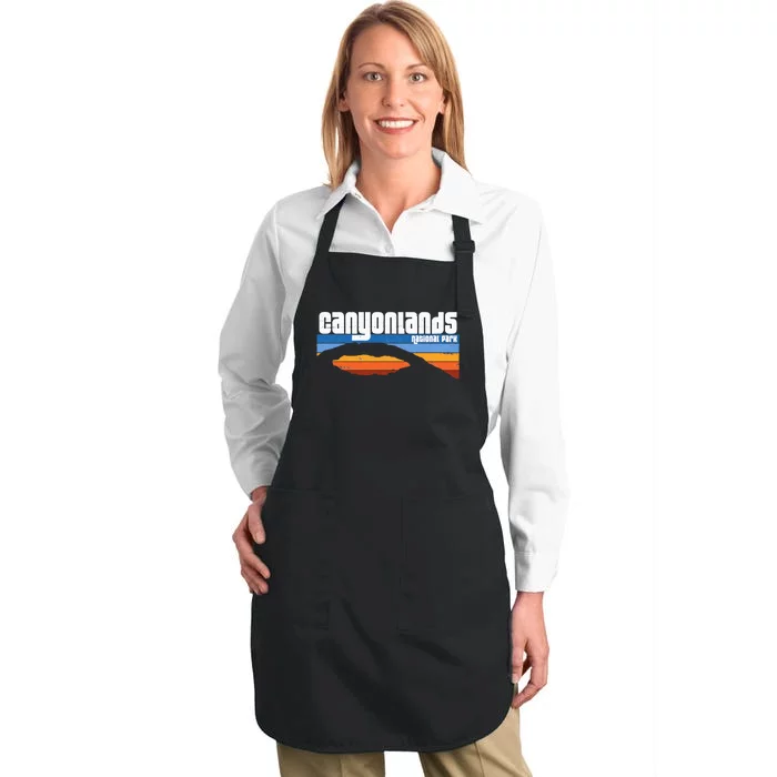 Retro Canyonlands National Park Moab Utah Vacation Full-Length Apron With Pocket