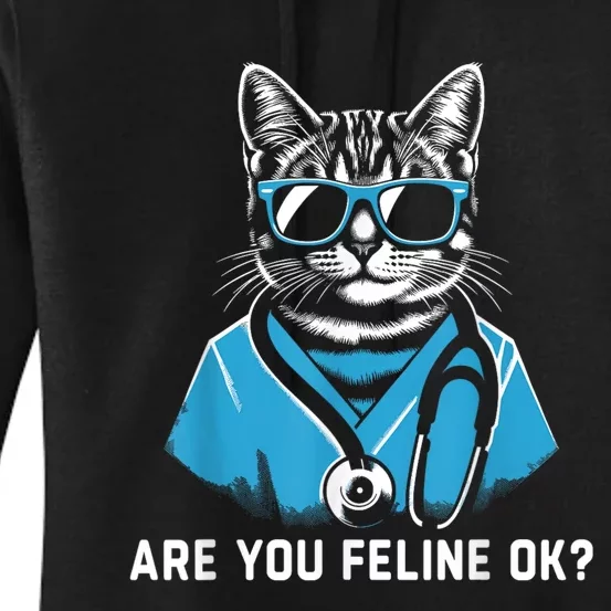 Retro Cat Nurse Gifts Nurse Week Gifts Funny Nurse Women's Pullover Hoodie