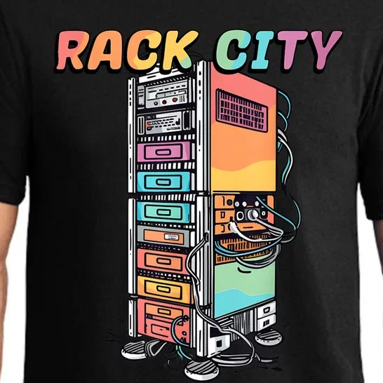 Rack City Network Server Rack Network Engineer Homelab Pajama Set