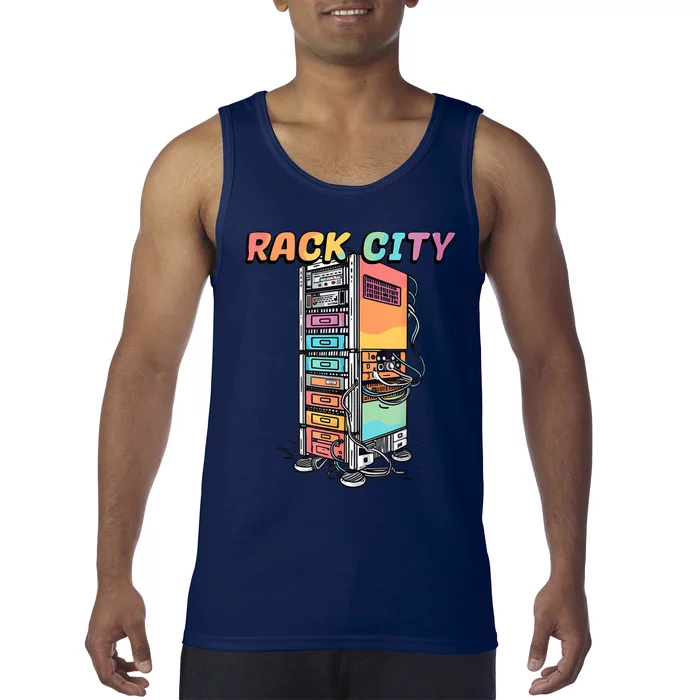 Rack City Network Server Rack Network Engineer Homelab Tank Top