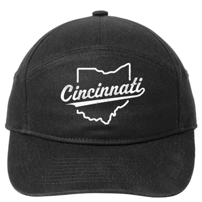 Retro Cincinnati Ohio 1788 Vintage Script Throwback 7-Panel Snapback Hat