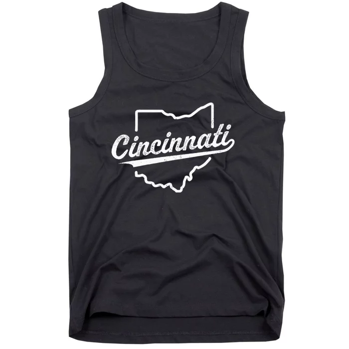 Retro Cincinnati Ohio 1788 Vintage Script Throwback Tank Top