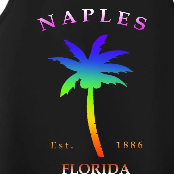 Retro Cool Original Naples Florida Beach Palm Tree Gift Performance Tank