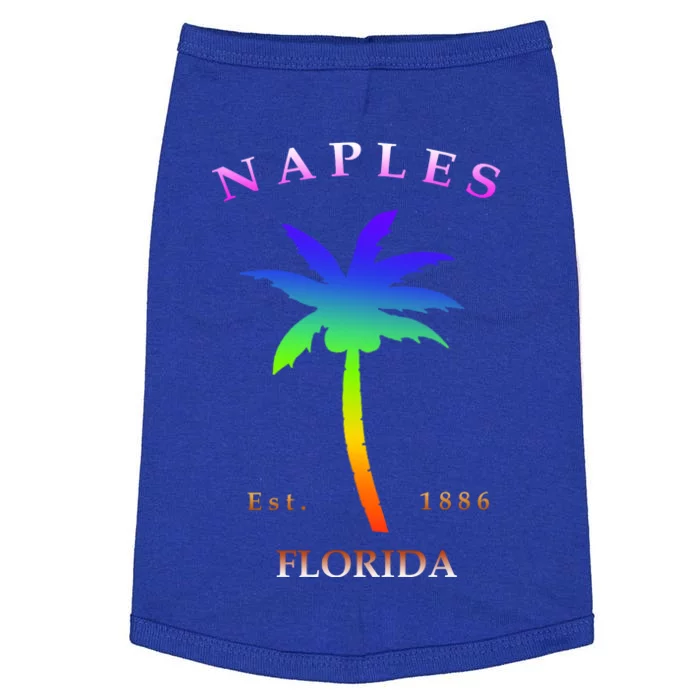 Retro Cool Original Naples Florida Beach Palm Tree Gift Doggie Tank