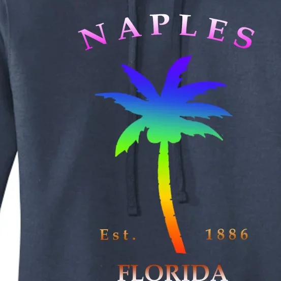 Retro Cool Original Naples Florida Beach Palm Tree Gift Women's Pullover Hoodie