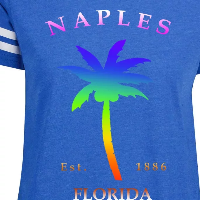 Retro Cool Original Naples Florida Beach Palm Tree Gift Enza Ladies Jersey Football T-Shirt