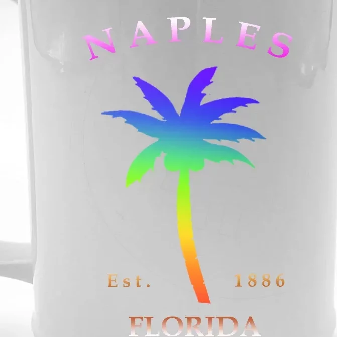 Retro Cool Original Naples Florida Beach Palm Tree Gift Front & Back Beer Stein